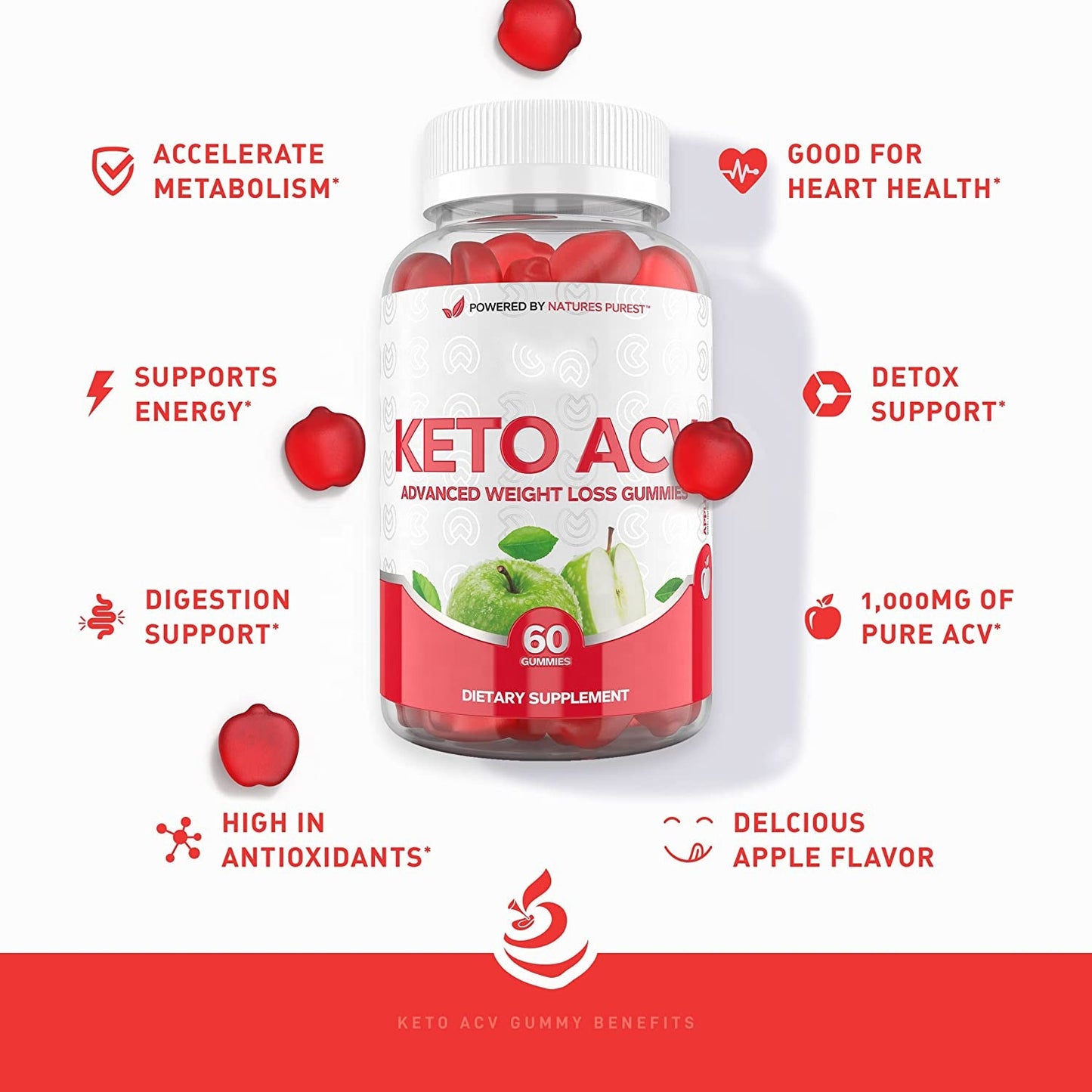 Hot Sale Slimming Apple Gummies Weight Loss Products